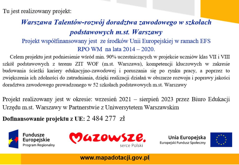 plakat "Warszawa Talentów"